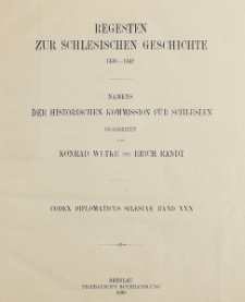 Bd.30. Regesten zur Schlesischen Geschichte : 1338-1342