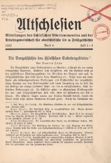 Altschlesien : Mitteilungen des Schlesien Altertumsvereins 1934. Bd.4. H.1-3