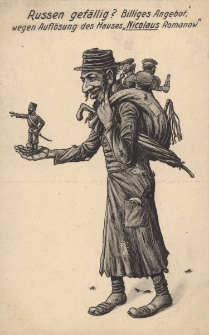 Russen gef&auml;llig? : billiges Angebot, wegen Aufl&ouml;sung des Hauses &bdquo;Nicolaus Romanow&rdquo;