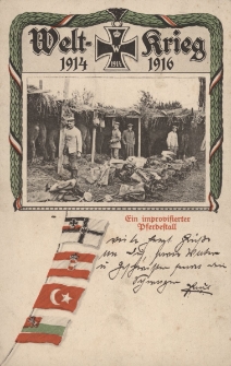 Weltkrieg : Ein improvisierter Pferdestall