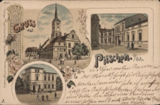 Gruss aus Pitschen O/Sch. : Rathaus, Hotel z. deutchen Kaiser, Kaiserliches Postamt