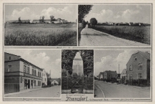 Kranzdorf Kr. Neustadt O/Sch. : Blick über die Siedlungen, Dorfpartie, Kriegerdenkmal, Dorfpartie