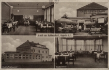 Gruß aus Halbendorf, Oppeln O.S. : Diele, Gartenterrasse, Café Restaurant, Gastzimmer