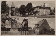 Reisern, Krs. Oppeln, O.-S. : Kirche, Schloss, Kriegerdenkmal, St. Marien-Heim