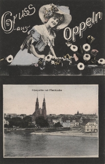 Gruss aus Oppeln : Oderpartie mit Pfarrkirche