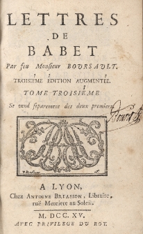 Lettres de Babet. T.3