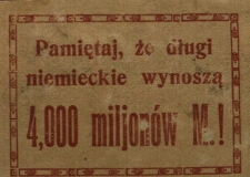 Pamiętaj, że długi niemieckie wynoszą 4000 milionów M.