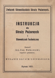 Instrukcja dla straży pożarnych i słowniczek techniczny