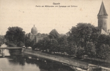 Oppeln : Partie am Mühlgraben mit Synagoge und Schloss