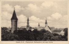 Oppeln, O.-S. : Piastenturm, Rathausturm und evgl. Kirche