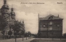 Oppeln : Moltkestra&szlig;e u. St&auml;dt. h&ouml;here M&auml;dchenschule