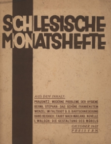 Schlesische Monatshefte : Blätter für Kultur und Schrifttum der Heimat 1927, 4 Jg., Nr 10