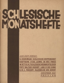 Schlesische Monatshefte : Bl&auml;tter f&uuml;r Kultur und Schrifttum der Heimat 1927, 4 Jg., Nr 12