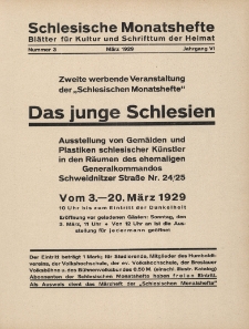Schlesische Monatshefte : Blätter für Kultur und Schrifttum der Heimat 1929, 6 Jg., Nr 3