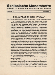 Schlesische Monatshefte : Bl&auml;tter f&uuml;r Kultur und Schrifttum der Heimat 1929, 6 Jg., H.7