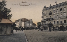 Oppeln : Partie an der Zimmerstra&szlig;e mit Kgl. Eisenbahnbetriebsinspektion