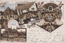 Gruss vom Bahnhof Oppeln : Bahnhof, Wartesaal III u. IV Klasse, Vorhalle, Bahnhof Perron Seite, Wartesaal I u. II Klasse