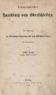 Topographisches Handbuch von Oberschlesien. Hälfte 2
