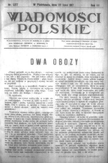 Wiadomości Polskie, Rok III, Nr 137