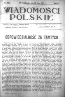 Wiadomości Polskie, Rok III, Nr 138