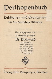 Perikopenbuch : Lektionen und Evangelien für die deutschen Diözesen