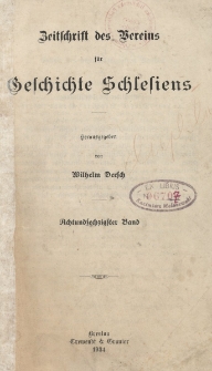 Zeitschrift des Vereins f&uuml;r Geschichte Schlesiens. Bd. 68