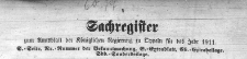 Sachregister zum Amtsblatt der Königlischen Regierung zu Oppeln für das Jahr 1911