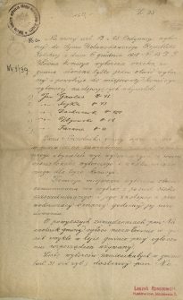 Gł&oacute;wna Komisja Wyborcza Cieszyn do Pana Naczelnika gminy Iłownica przy Strumieniu. [Podpis:] Przewodniczący... Radocki