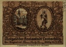 Głubczyce : [awers:] Notgeld der Kreisstadt Leobschütz 10 Pf. [rewers:] Was du ererbt von deinen Vätern hast, erwirbt es, um es zu besitzen
