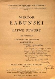 Łatwe utwory na fortepian, Marsz ołowianych żołnierzyków, Walc lalki, Taniec Kowboyów, Toccatina