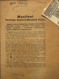 Manifest Polskiego Komitetu Obrońc&oacute;w Pokoju