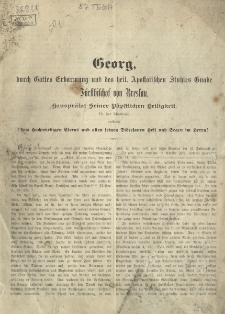 Georg... Bischof von Breslau...