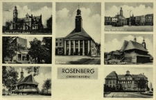 Olesno : kości&oacute;ł Bożego Ciała, biurowiec, kości&oacute;ł pw. św. Rocha, ratusz, rynek z ratuszem, kości&oacute;ł pw. św. Anny, urząd miejski