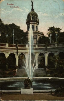 Wrocław : fontanna Gustava Freytaga na Promenadzie przy Wzgórzu Liebicha dziś Wzgórzu Partyzantów