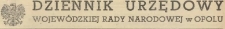 Dziennik Urzędowy Wojew&oacute;dzkiej Rady Narodowej w Opolu, 1956, nr 1-9 + skorowidz