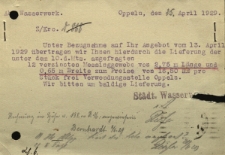 Opole : St&auml;dwerke Oppeln [Inc.:] Wir haben von dem Inhalt Ihrer obigen Postkarte Kenntnis...