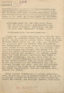 Ged&auml;chtnisrede anl&auml;&szlig;lich des Staatsbegr&auml;bnisses des in Polen gefallenen Hauptwachtmeisters Georg Poppe am 15. Sept. 39 in der Kirche zu Alt-Wette