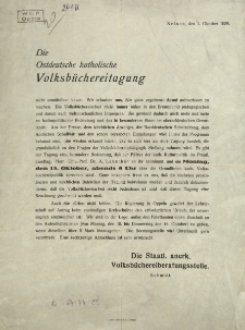Die Ostdeutsche katholische Volksbüchereitagung