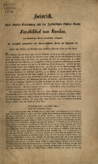 Heinrich [Inc.:] Das Jubeljahr, oder das heilige Jahr...