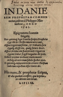 In Danielem Prophetam commentarius editus