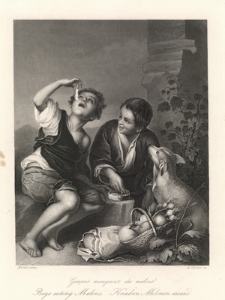 Garçons mangeant des melons / Boys eating melons / Knaben Melonen essend