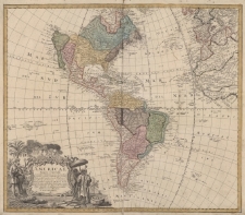 Americae Mappa generalis Secundum legitimas projectionis stereographicae regulas, relationes que recentissimas et observationes sociorum Acad.reg.sc. quae Parisiis est aliorumque auctorum nec non se&shy;cundum mentem D.I.M.Hasu M.P.P. in partes suas methodicas divisa, nunc concinnata et delineata ab Aug.Gottl.Boehmio Phil.Magistro.In lucern proferentibus