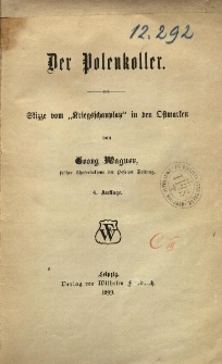 Polenkoller : Skizze vom Kriegsschauplatz in den Ostmarken