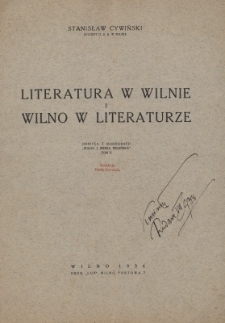 Literatura w Wilnie i Wilno w literaturze