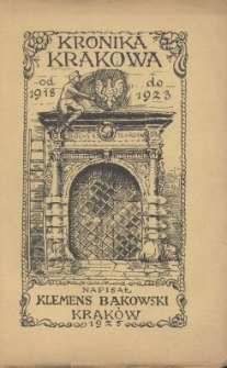 Kronika Krakowa z lat 1918-1923