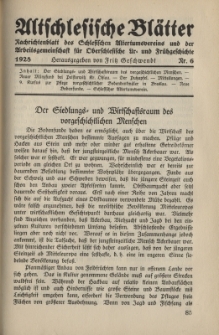 Altschlesische Blätter 1928 : Jg.3, Nr 6