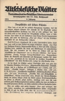 Altschlesische Bl&auml;tter 1934 : Jg.9, Nr 5