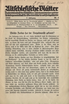 Altschlesische Blätter 1932 : Jg.7, Nr 3