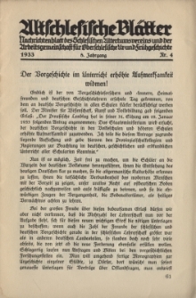 Altschlesische Bl&auml;tter 1933 : Jg.8, Nr 4