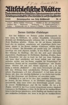 Altschlesische Bl&auml;tter 1929 : Jg.4, Nr 6